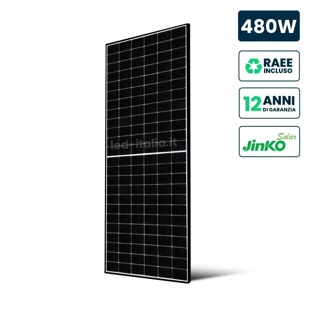 V-TAC Pannello Solare Fotovoltaico Modulo 480W JINKO Solar TIER-1 Tiger Neo, Monocristallino N-Type TOPCon, Black Frame IP67/IP68 1903x1134x30mm V-TAC Pannello Solare Fotovoltaico Modulo 480W JINKO Solar TIER-1 Tiger Neo, Monocristallino N-Type TOPCon, Black Frame IP67/IP68 1903x1134x30mm